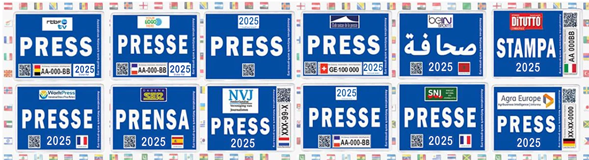 Press Badges and Stickers for Vehicles